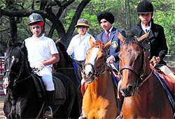 Budding riders await their turn during the Chandigarh Inter-School and Inter-Club Equestrian Competition at Lake Sports Complex, Chandigarh, on Saturday