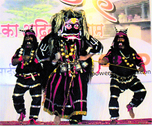 A mask-making workshop in progress in Pithoragarh on Saturday