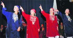 Students perform a cultural item during the parent-teacher meet in Jammu on Saturday. Tribune Photo: Inderjeet Singh
