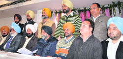Members of the Jagtar Singh Memorial Hockey Tournament Committee in Ludhiana on Saturday. 