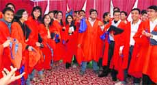 Ready to take on the world: Students of the Indian Institute of Technology in a jubilant mood after receiving their degrees in Ropar on Saturday. 