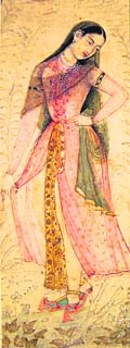 A Beauty in a Garden Setting. Deccan, 18th century. From the Ed Binney collection. San Diego Museum of Art
