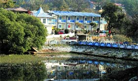 Resorts on the banks offer a lovely view of various taals Photos by the writer