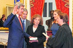 John Kerry at the swearing-in ceremony in the Capitol.