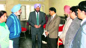 A team from the PGI inspects Saket Hospital, where a 150-bed de-addiction centre is being set up, in Patiala on Sunday.