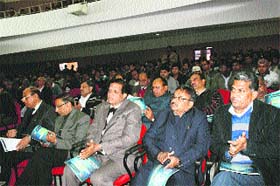 The audience attend the inaugural session of the Techspardha-2013