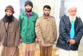 The four accused held for killing seven persons in Panchari in 2001, in Udhampur on Monday