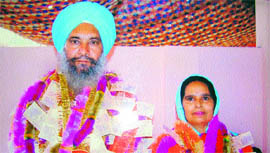 A file photograph of Santokh Singh and wife Kulwant Kaur.