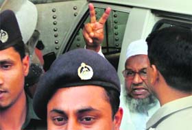 Abdul Kader Mollah at the central jail in Dhaka on Tuesday
