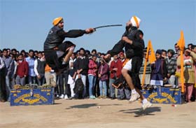 The Bir Kalgidhar Group from Jaito won a huge round of applause for its presentation of the Sikh martial art form gatka