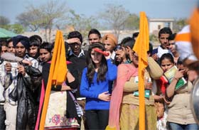 The crowd watched the proceedings with interest