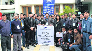 Participants of the skill training workshop organised by the Confederation of Indian Industry at the Advanced Training Institute in Ludhiana on Wednesday.