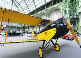 VINTAGE WINGS: A plane Gipsy Moth de Havilland (1929) at an auction at the Grand Palais on Wednesday in Paris
