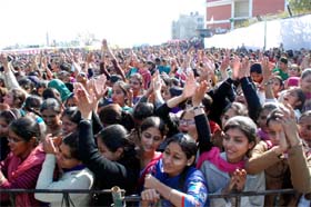 Crowd at the venue of a cultural performance