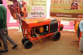 An equipment on display at a stall set up at the venue