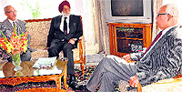 Governor NN Vohra interacts with Vice-Chancellors of SKUAST (Kashmir) and Jammu University, in Jammu on Thursday