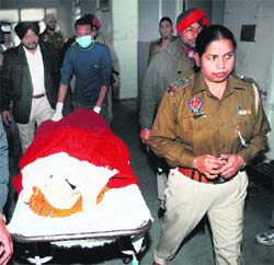 The victim being shifted to the ICU at Guru Nanak Dev Hospital in Amritsar on Thursday.