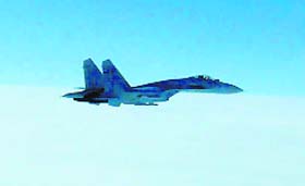 A Russian Su27 fighter