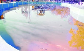 Stagnant and unclean water pose health threat at Raminder Singh Bularia Memorial Park Amritsar.