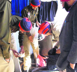 A search being conducted in Fazilka jail. 