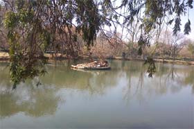 The lake is a picture of serenity