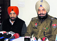 SSP Yurinder Singh Hayer at a press conference in Jalandhar on Saturday