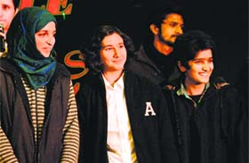 From left: Vocalist Noma Nazir, guitarist Aneeqa Khalid, and drummer Farah Deeba
