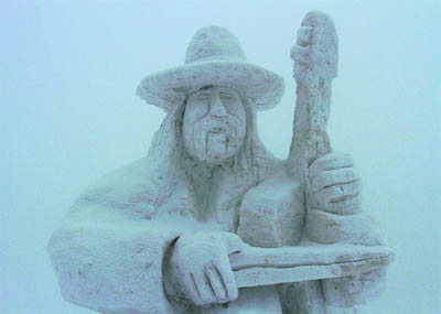 One of eleven ice sculptures is pictured during the 15th International Sculpture Symposium Snow Kingdom 2013 in Pustevny, Czech.