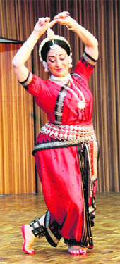 Danseuse Sharon Lowen performs in Dehradun on Sunday. 