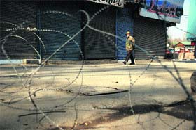 The curfew-bound Srinagar on Sunday