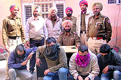 The accused in police custody in the Bhargo camp area on Sunday