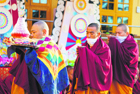 Tibetan Buddhist monks usher in the new year with prayers in McLeodganj