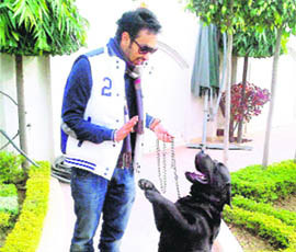 Abhinav Jain with his Labrador Roger