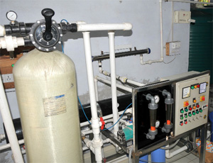 An inner view (right) of a public RO plant in the city