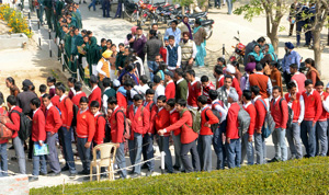 A large number of students appeared in the test.