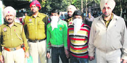 The accused in police custody in Ludhiana on Tuesday. 