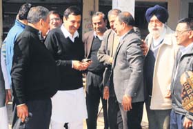 Faridkot MLA Deep Malhotra campaigns with Moga traders on Tuesday