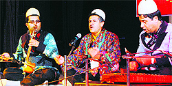 Artistes from Zagrus group perform in Amritsar on Wednesday