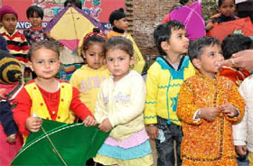 Basant Panchami was celebrated at Daddys Teddy, a playway school.