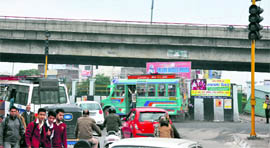 Traffic lights at several busy intersections are lying defunct in Jammu.