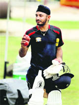 Jiwanjot Singh at the nets in Chennai on Friday. 