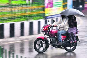 The rain brought the mercury down in Jammu on Saturday