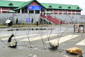 The Anantnag railway station, where services are suspended as of now