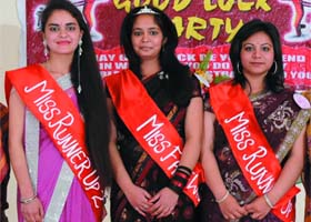 Rhythm (centre) was crowned as Miss Farewell during a function organised by Gopi Chand Arya Mahila Collegiate School in Abohar