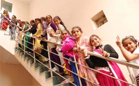 Participants wait for their turn during auditions, for a dance competition, organised at the Dunes Club in Bathinda on Sunday