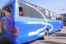 A PRTC bus parked in Patiala