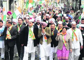 CWC member Jagmeet Brar at a road show in Moga on Sunday