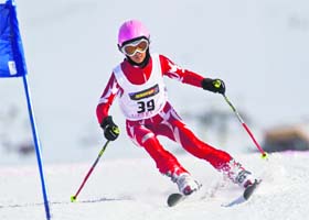 Sisters Varsha and Aanchal Thakur, both international-level skiers, strutt out their stuff near Manali