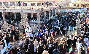 The site of Saturdays bomb blast in Quetta