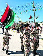 Members of the Libyan security forces in Tripoli on Sunday